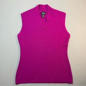 Eileen Fisher Merino Wool V-Neck Sleeveless Sweater Top - Womens XS